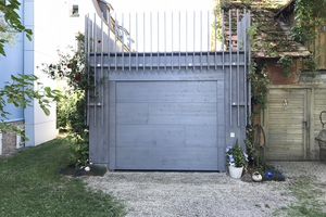 NUR-HOLZ Garage with green roof near Villingen-Schwenningen